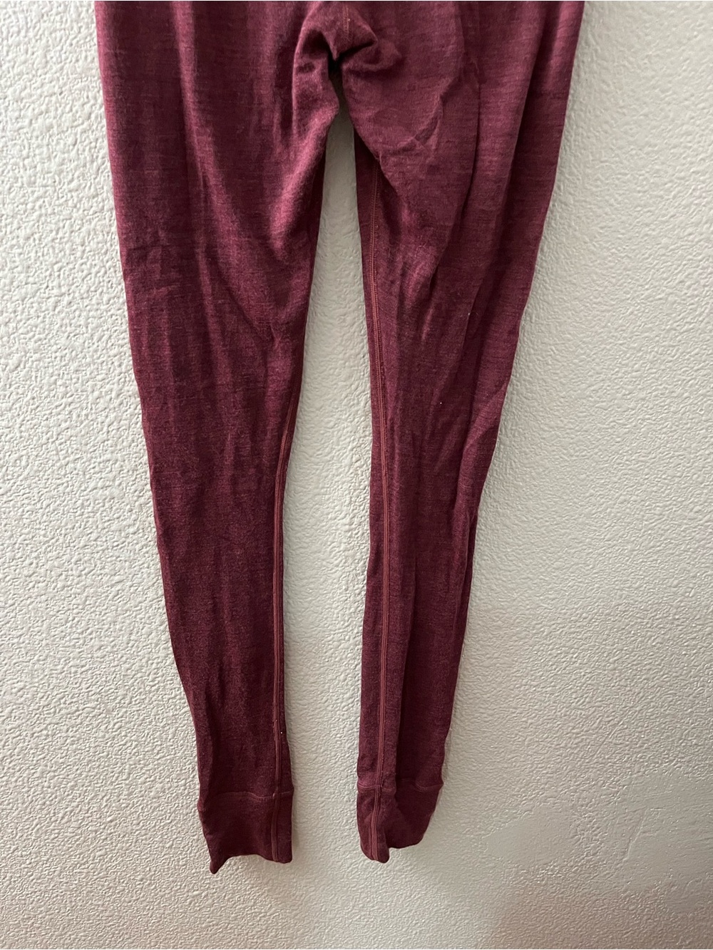Woolx Avery Leggings 100% Australian Merino Wool Base Layer Burgundy Small - Picture 7 of 8